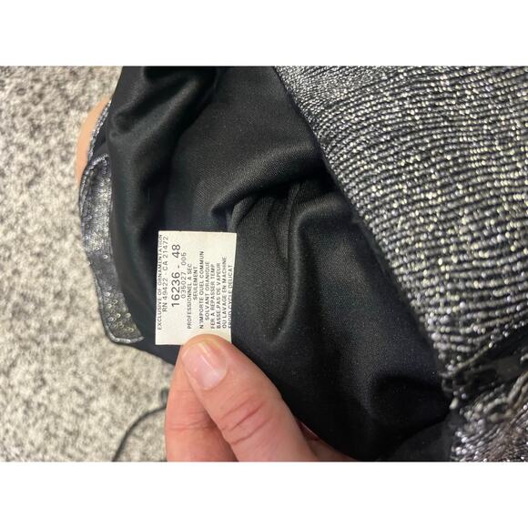 VINTAGE Scott McClintock Halter Millennium Ball Gown Sz 10 Metal Silvr/Black Y2K - Picture 12 of 14